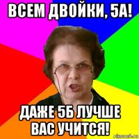 всем двойки, 5а! даже 5б лучше вас учится!