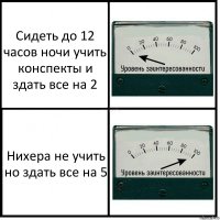 Сидеть до 12 часов ночи учить конспекты и здать все на 2 Нихера не учить но здать все на 5