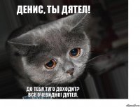 Денис, ты дятел! До тебя туго доходит?
Всё очевидно! Дятел.