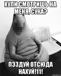 хули смотришь на меня, сука? пэздуй отсюда нахуй!11!