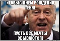 игорь!с днем рождения тебя! пусть все мечты сбываются!