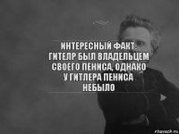 Интересный факт:
Гителр был владельцем своего пениса, однако у Гитлера пениса небыло