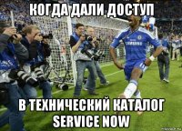 когда дали доступ в технический каталог service now