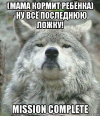 (мама кормит ребёнка) -ну всё последнюю ложку! mission complete