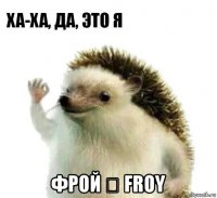  фрой ϟ froy