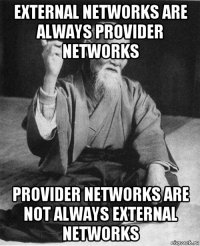 external networks are always provider networks provider networks are not always external networks