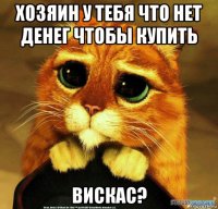 хозяин у тебя что нет денег чтобы купить вискас?