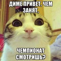 диме привет, чем занят, чемпионат смотришь?