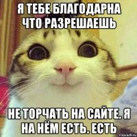 я тебе благодарна что разрешаешь не торчать на сайте. я на нём есть. есть