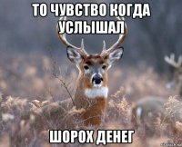 то чувство когда услышал шорох денег