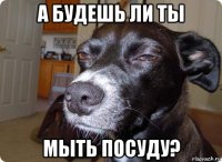 а будешь ли ты мыть посуду?