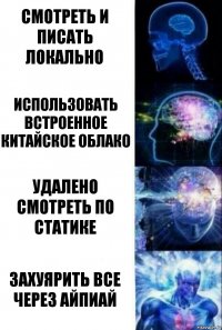 смотреть и писать локально использовать встроенное китайское облако удалено смотреть по статике Захуярить все через айпиай