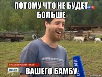 потому что не будет больше вашего бамбу