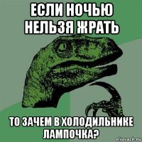 если ночью нельзя жрать то зачем в холодильнике лампочка?