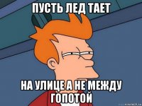 пусть лед тает на улице а не между гопотой