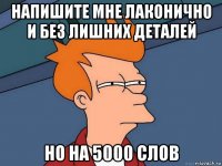 напишите мне лаконично и без лишних деталей но на 5000 слов