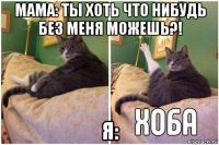 мама: ты хоть что нибудь без меня можешь?! я: