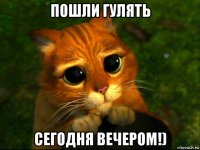 пошли гулять сегодня вечером!)