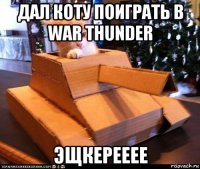 дал коту поиграть в wаr thunder эщкерееее