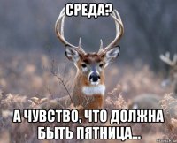 среда? а чувство, что должна быть пятница...