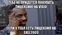 тебе не придется покупать лицензию на visio если у тебя есть лицензия на exel2003