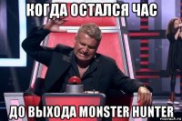 когда остался час до выхода monster hunter