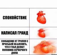 спокойствие написал гранд сообщение от тролля с просьбой объяснить, что у тебя делает половина серверного дюпа