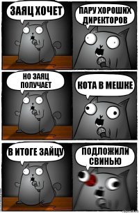 заяц хочет пару хороших директоров но заяц получает кота в мешке в итоге зайцу подложили свинью