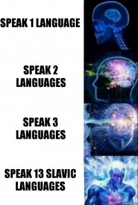 Speak 1 language Speak 2 languages Speak 3 languages Speak 13 slavic languages