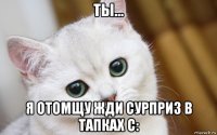 ты... я отомщу жди сурприз в тапках с: