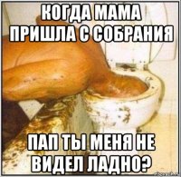 когда мама пришла с собрания пап ты меня не видел ладно?