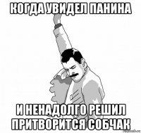 когда увидел панина и ненадолго решил притворится собчак