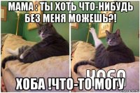 мама : ты хоть что-нибудь без меня можешь?! хоба !что-то могу