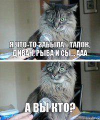 я что-то забыла... тапок, диван, рыба и сы... ааа а вы кто?