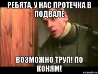 ребята, у нас протечка в подвале возможно труп! по коням!