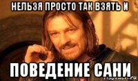 нельзя просто так взять и поведение сани