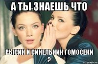 а ты знаешь что рысин и синельник гомосеки ?