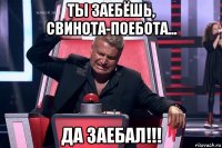 ты заебёшь, свинота-поебота... да заебал!!!