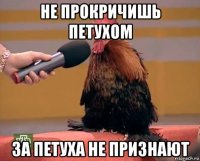 не прокричишь петухом за петуха не признают