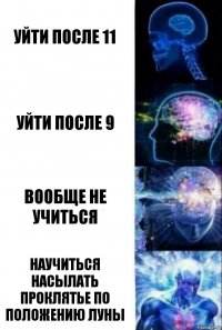 Уйти после 11 Уйти после 9 Вообще не учиться Научиться насылать проклятье по положению луны