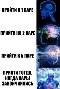 Прийти к 1 паре Прийти ко 2 паре прийти к 5 паре прийти тогда, когда пары закончиились