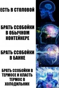 есть в столовой брать ссобойки в обычном контейнере брать ссобойки в банке брать ссобойки в термосе и класть термос в холодильник