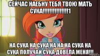 сейчас наебну тебя твою мать сука!!!!!!!!!!!!!!!1 на сука на сука на на на сука на сука получай сука довела меня!!!