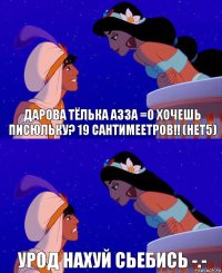 Дарова Тёлька азза =0 Хочешь Писюльку? 19 сантимеетров!! (Нет5) Урод нахуй Сьебись -.-