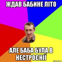 ждав бабине літо але баба була в нестроєнії