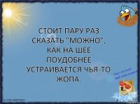 Стоит пару раз сказать "можно", как на шее поудобнее устраивается чья-то жопа.