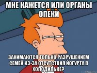 мне кажется или органы опеки занимаются только разрушением семей из-за отсутствия йогурта в холодильке?