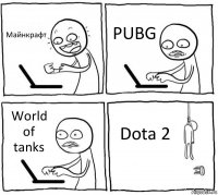 Майнкрафт PUBG World of tanks Dota 2