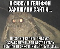 я сижу в телефон захожу на сайт и... не хотите купить продукт. сдравствуйте я представитель компании орифлейм бла. бла.бла.