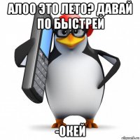 алоо это лето? давай по быстрей -окей